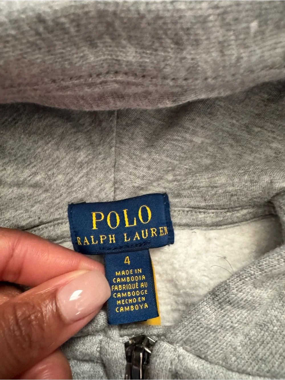 Polo by Ralph Lauren Heather Gray Kids Zip-Up Hoodie - Picture 2 of 5